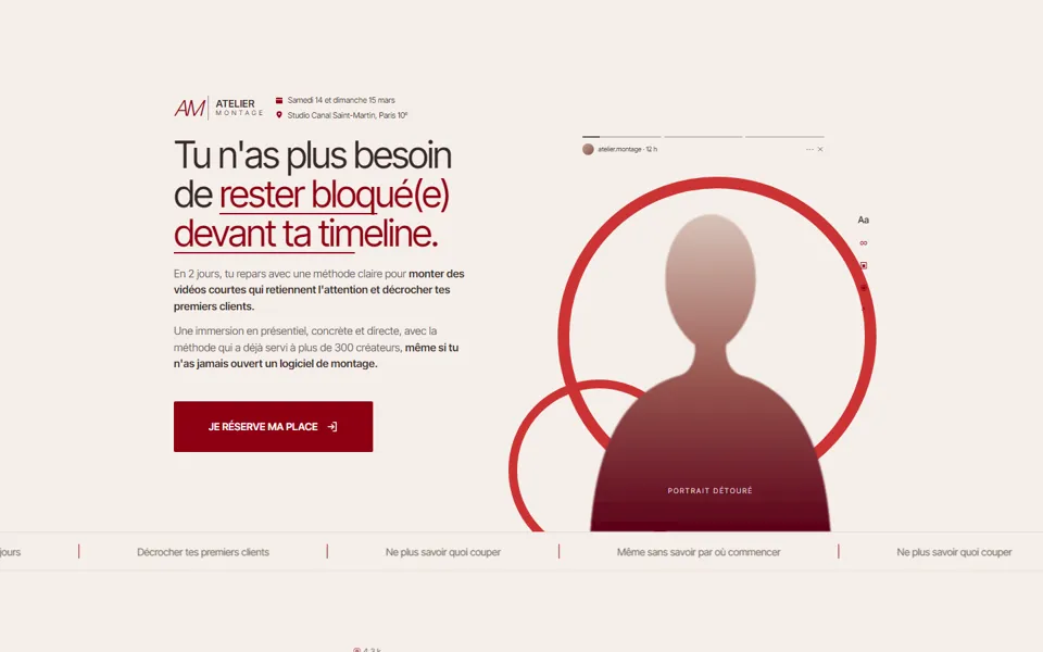 Haut de page du template Magazine affirmé
